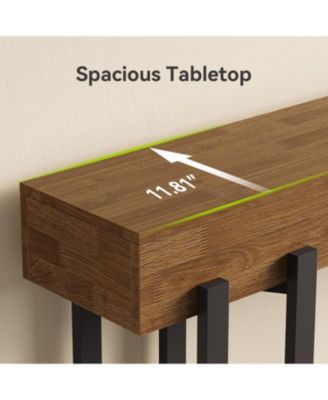 63-Inch Console Table for Entryway, Industrial Behind Couch Table with Black Metal Frame, Minimalist Sofa Table for Living Room