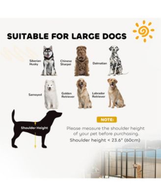 Dog Crate 8 Panel Metal Pet Fence for Medium and Large Dogs in Black