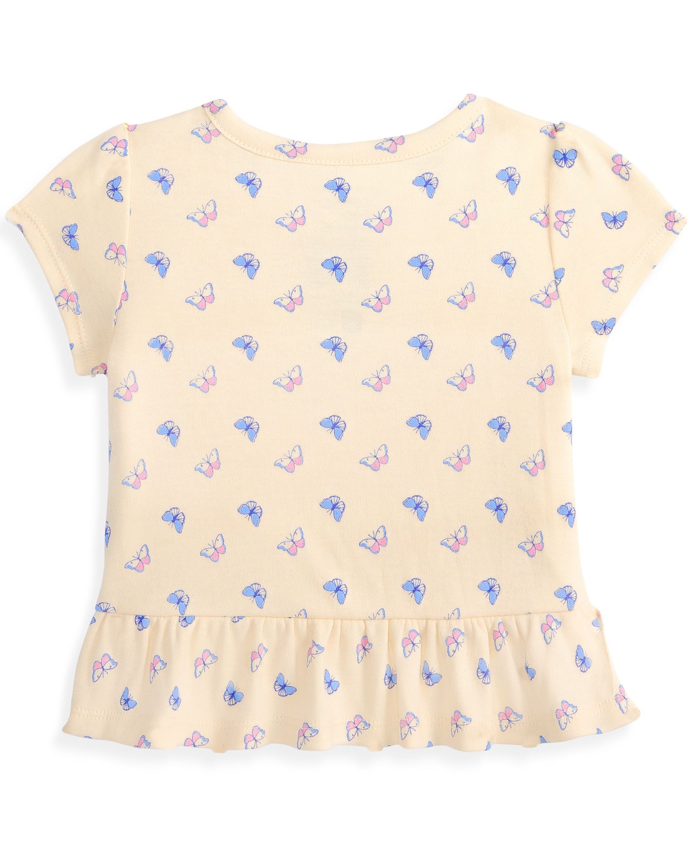Футболка First Impressions Mix and Match Butterfly-Print Peplum для девочек-малышей, цвет: Нейтральный — фото 2