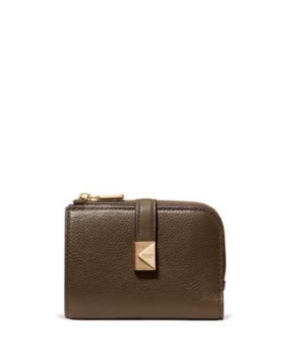 Deco Pebbled Leather Compact Wallet