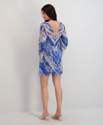 Women's Printed V-Neck Short Dress