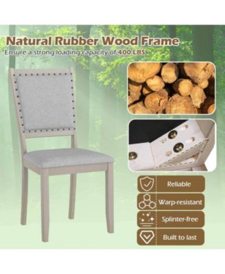 Farmhouse Dining Chair Fabric Upholstered Kitchen Chairs for Dining Room