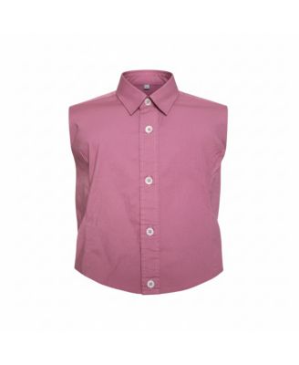 Women's Brit Pink Stretch Cotton Button Front Shirt