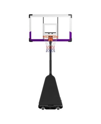 Portable Basketball Hoop, 10 ft Height Adjustable Stand with 48" PC Backboard, Outdoor/Indoor Goal System