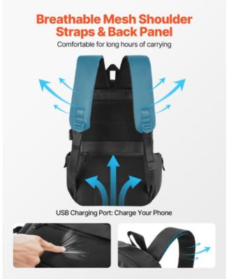 26L Lightweight Travel Hiking Backpack, Water-Resistant, USB Charging Port, Anti-Theft Pocket,Laptop