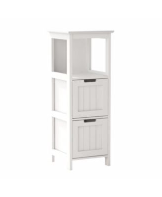 Bathroom Floor Cabinet with 2 Drawers & 1 Shelf, Freestanding Wood Storage Organizer