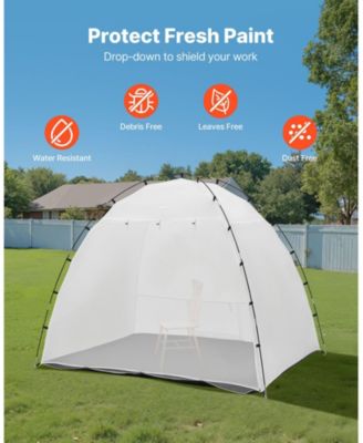 Portable Paint Booth Tent, 91.7 x 67.7 x 74.8 in, Built-in Floor, Mesh Screen, Oxford Spray Shelter