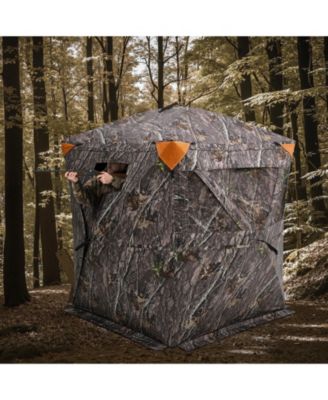 270° Hunting Blind Ground Blind, 1-2 Person Pop-Up Deer Blind with Carrying Bag, Portable Hunting Tent with 3 Horizontal Windows