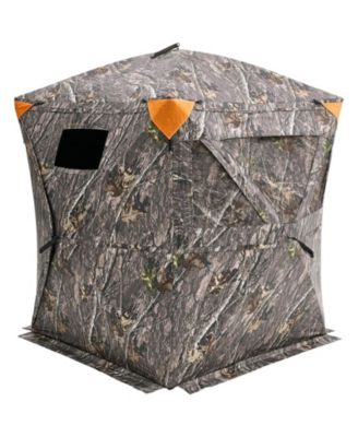 270° Hunting Blind Ground Blind, 1-2 Person Pop-Up Deer Blind with Carrying Bag, Portable Hunting Tent with 3 Horizontal Windows