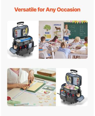 Rolling Laptop Bag for 15.6" Laptop, Wheeled Briefcase with Detachable Trolley, Telescopic Handle, Computer Tote Bag