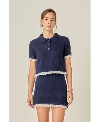 Women's Scallop Detailed Knit Top