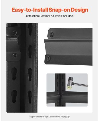 5-Tier Garage Storage Shelves, 24"D x 48"W x 72"H, 3000 lb Capacity, Adjustable Metal Utility Shelving Rack, Black