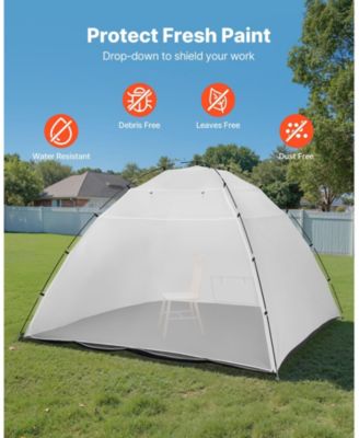 Portable Paint Booth Tent, 116.14 x 114.96 x 79.53 in, Built-in Floor, Mesh Screen, Oxford Spray Shelter