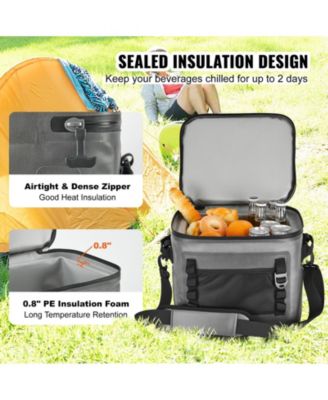 24 Cans Soft Cooler Bag, Leakproof Soft Sided Cooler with Zipper, Waterproof Insulated Cooler Bag, Collapsible Portable