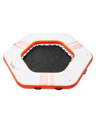 Inflatable Floating Dock Platform,  8.5FT Dock with  5FT Trampoline Mesh Pool, Non-Slip, Portable Bag, Detachable Ladder