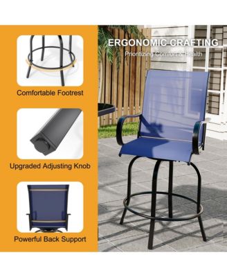Outdoor Swivel Bar Stools Set of 4, Patio Swivel Bar Stools Chair