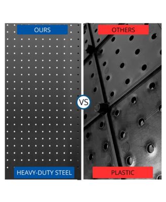 Pegboard 3PC Wall Organizer Panels 24"x16", Black