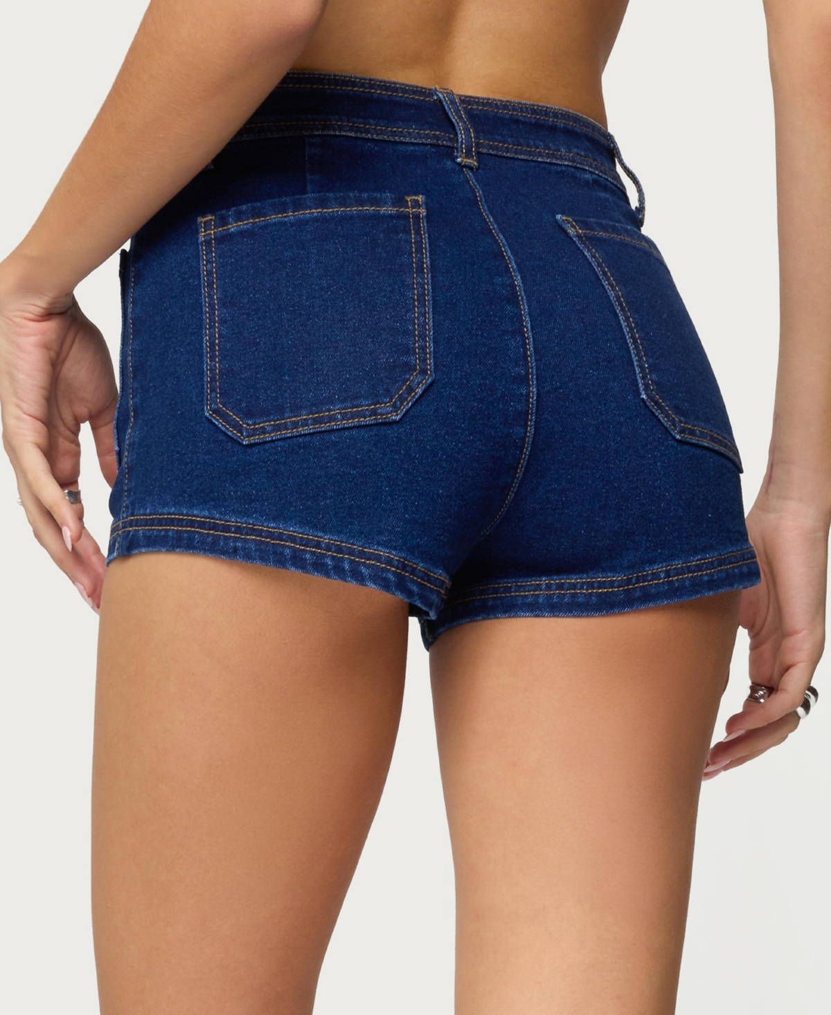 Edikted Women's Saren High Rise Denim Micro Shorts