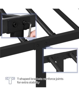 Full Size Metal Unadorned silhouette and sleek metallic finish  Bed Frame