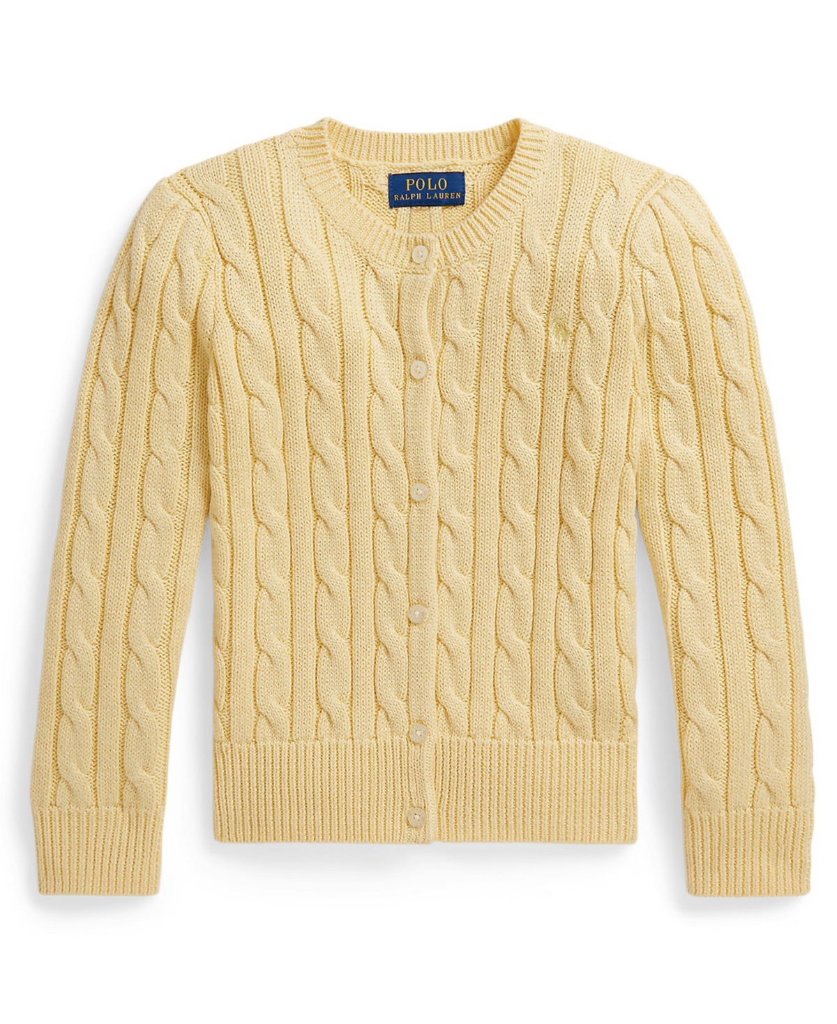 Polo Ralph Lauren Girls' 2T-6X Metallic Cable-Knit Cardigan