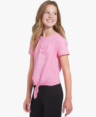 Girls' 7-16 Tie-Front Crewneck T-Shirt