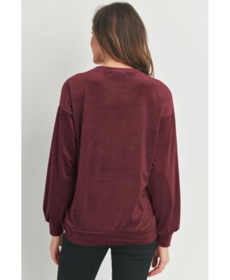 Women's Velvet Mama Crewneck Maternity Sweatshirt