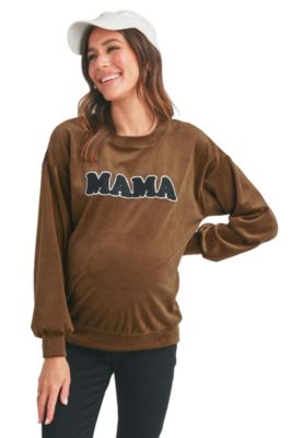 Women's Velvet Mama Crewneck Maternity Sweatshirt