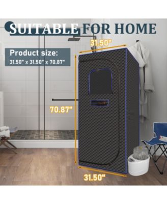 Portable Full-Size Steam Sauna Tent with 4L 1500W Steam Generator & Chair