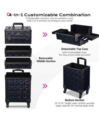 Makeup Train Case Kit with Cube Case Cosmetic Organizer 