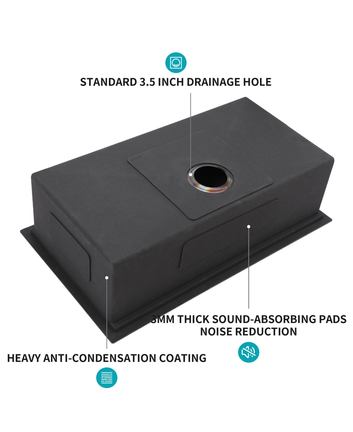 flynama 28x18x10inch Gunmetal Black Workstation Kitchen Sink Undermount Stainless Steel 16 Gauge