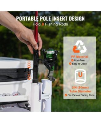 Beach Fishing Cart, 300 lbs Capacity, Aluminum Pier Wagon with Two 13" PU Balloon Tires and 8 Rod Holders