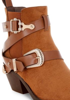 Womens Raveta Microfiber Buckle Strap Western Boots
