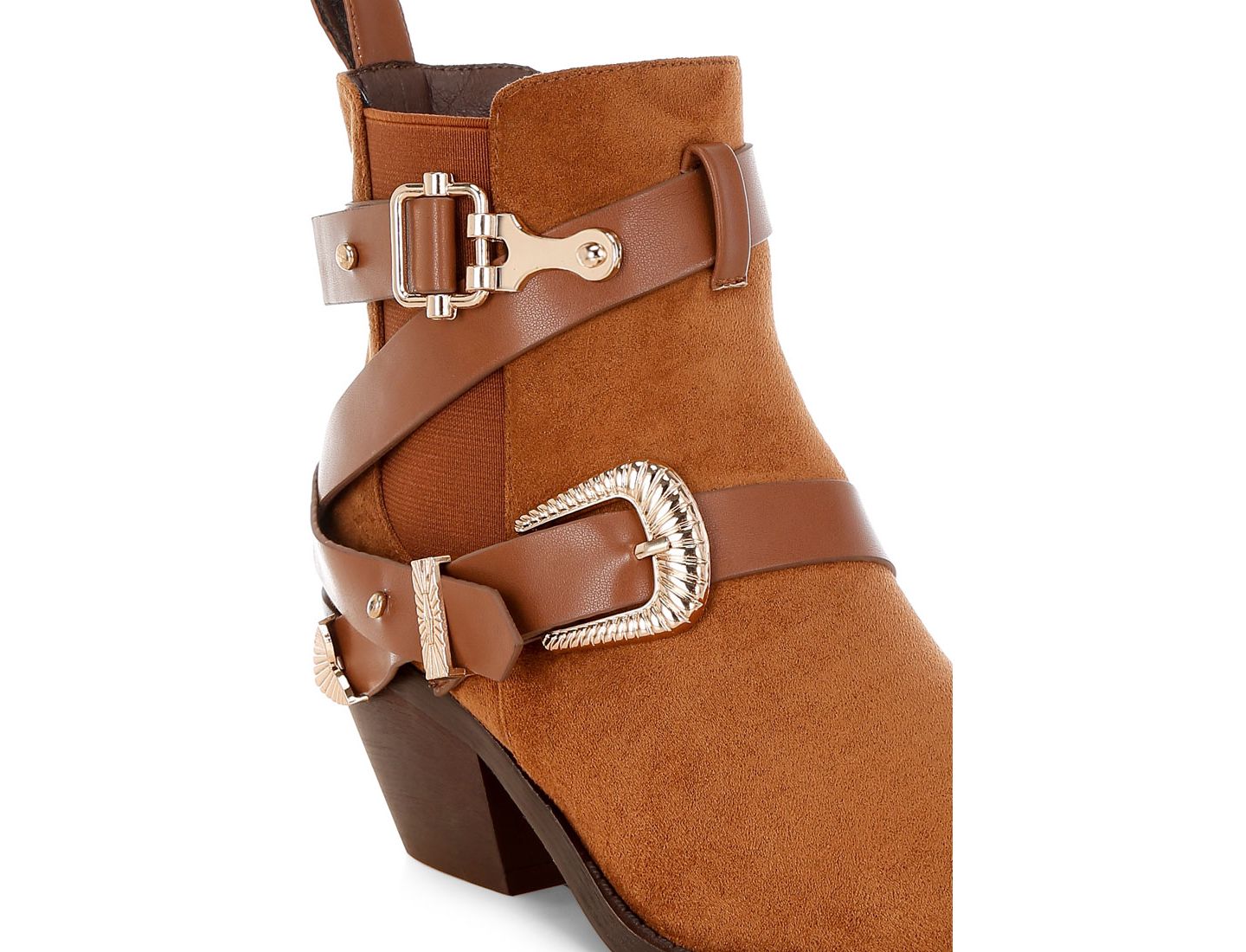 Женские ботинки London Rag Raveta Microfiber Buckle Strap Western, цвет: Бежевый / Хаки — фото 7