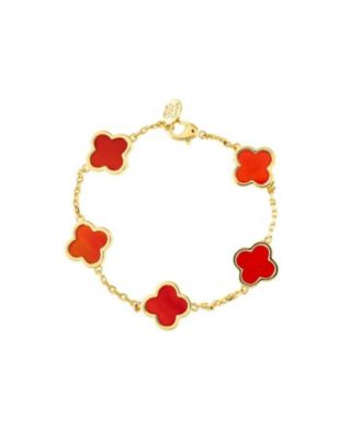 Carnelian Flower Station Bracelet