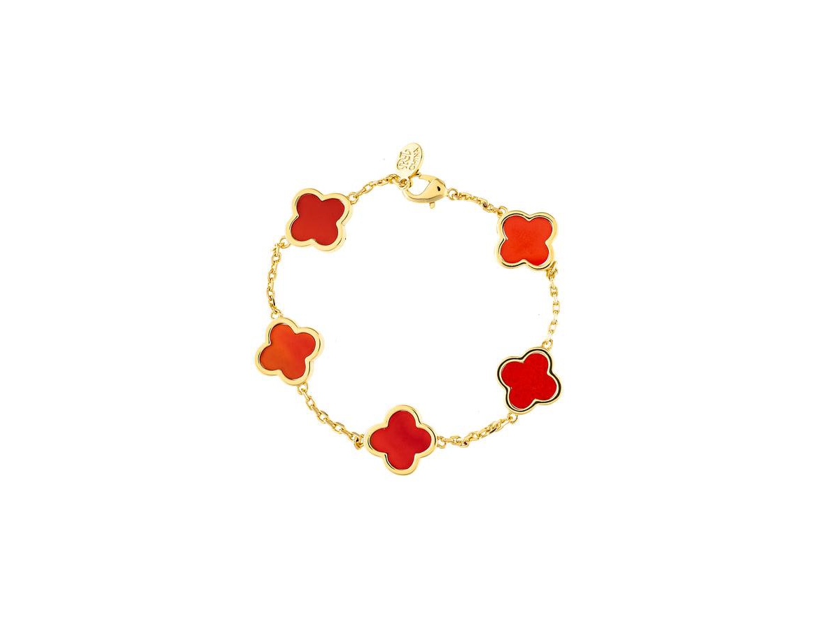 Rivka Friedman Carnelian Flower Station Bracelet