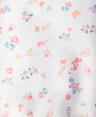 Girls' XS-XL Floral-Print Crewneck Sweatshirt