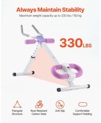 Ab Workout Machine, Foldable Core Trainer with Adjustable Resistance for Home Exercise, 330 lb Capacity
