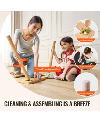 Kids Sensory Table, 3 Foldable Bins & Paper Roll Holder, Indoor/Outdoor Sand & Water Play, Wooden