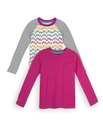 Girls 2pk Fair Trade Organic Cotton Long Sleeve T-Shirts