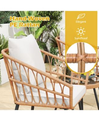 Outdoor 3-Piece Bistro Set with Sturdy Metal Frame