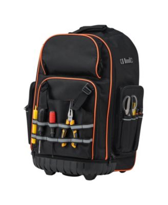 Rolling Tool Backpack on Wheels, 110 lb Capacity, 72 Pockets, Heavy-Duty Tool Organizer, Telescoping Handle, Stable Base