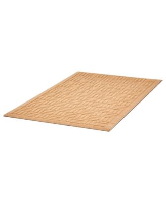 Beige Door Mat, 29.5 x 17.7 in Low-Profile Doormat w/ Non-Slip Rubber Backing, Absorbent Dirt-Trapping Entry Mat for Porch/Patio