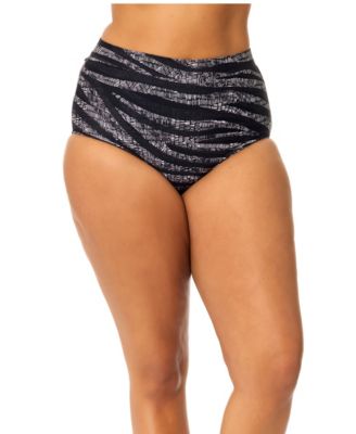 Trendy Plus Size Island Printed Swim Bottoms