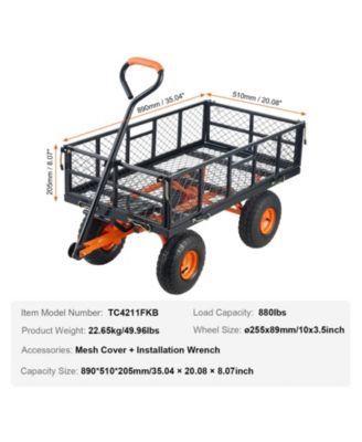 Garden Dump Cart, Dual-Function Handle, lb Load Capacity