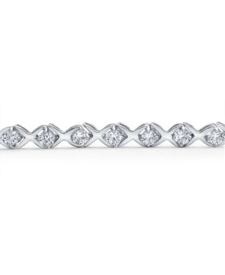 Cubic Zirconia Hugs & Kisses XO Design CZ Tennis Bracelet .925 Sterling Silver