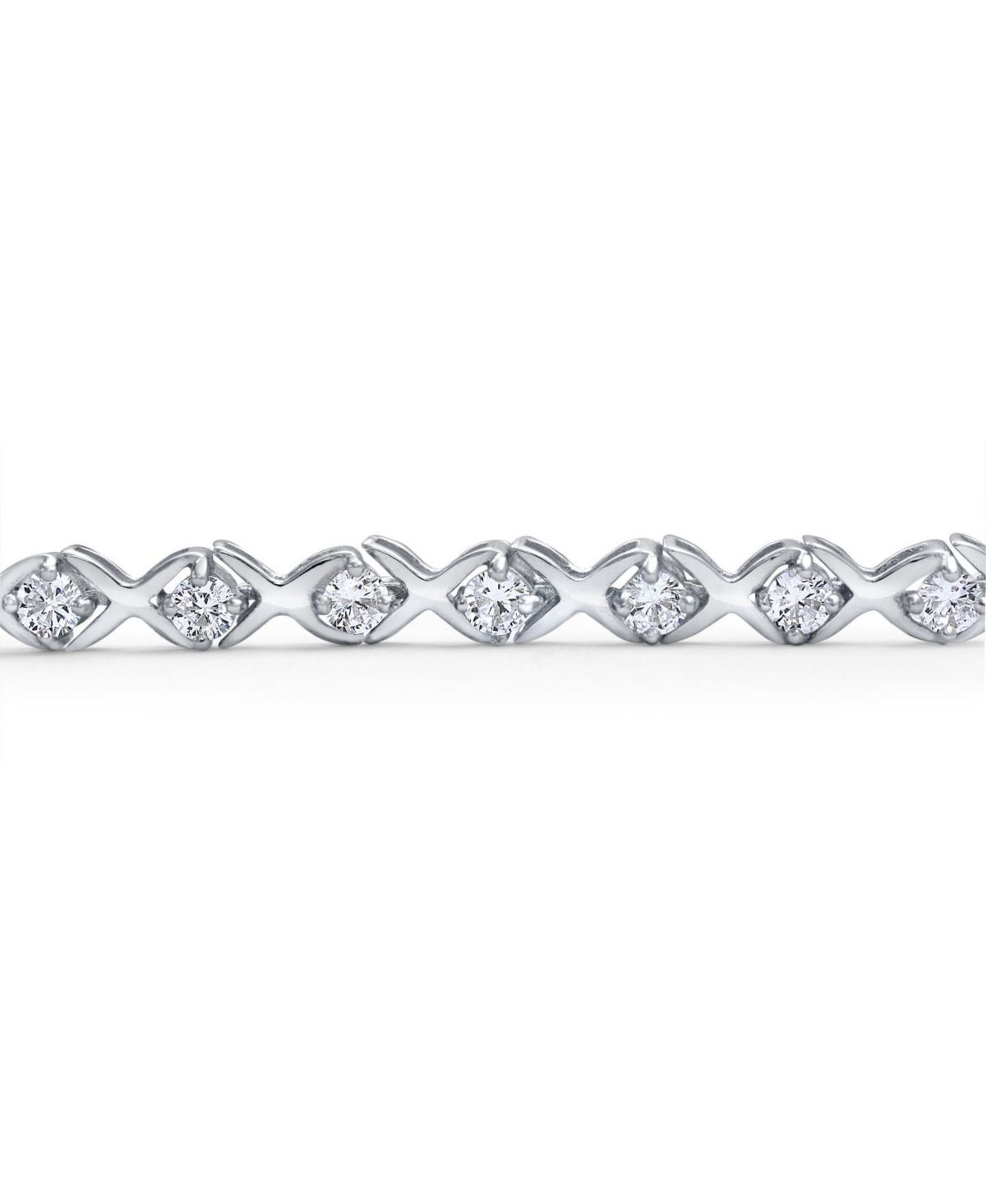 Bling Jewelry Cubic Zirconia Hugs & Kisses Xo Design Cz Tennis Bracelet .925 Sterling Silver