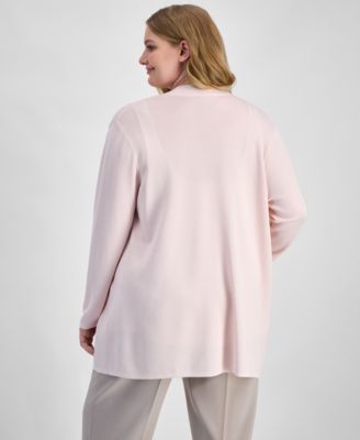 Plus Size Long-Sleeve Open-Front Cardigan