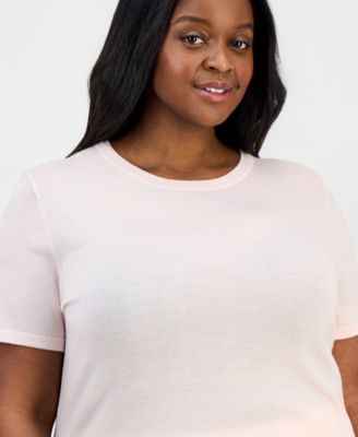 Plus Size Luxe Merino Wool T-Shirt Sweater