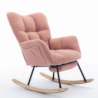 Modern Rocking Chair, Leisure Sofa Glider Chair, Comfy Accent Chair, Lounge Chair with High Backrest