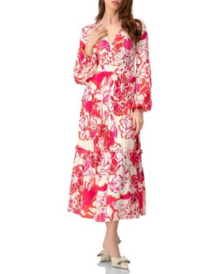 Women's Puff Sleeve Floral Maxi Dress